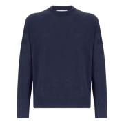 Laneus Kashmir Crewneck Sweater Blue, Herr