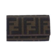 Fendi Vintage Pre-owned Canvas nyckelhllare Black, Dam