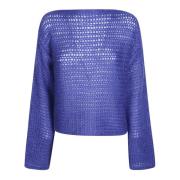 Forte Forte Stilren Crew Neck Sweater för kvinnor Blue, Dam