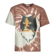 JW Anderson Brun Katttryck Tie-Dye T-shirt Brown, Herr