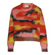 Laneus multifärgad cropped crewneck Multicolor, Dam