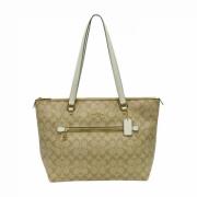 Coach Pre-owned Pre-owned Canvas handvskor Beige, Dam