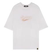 Barrow T-shirt Teddy Print White, Unisex