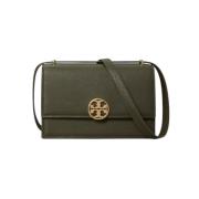 Tory Burch Elegant läder axelväska Green, Dam