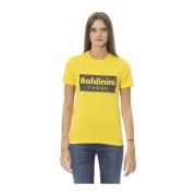 Baldinini Rund Hals Kortärmad Trendig T-shirt Yellow, Dam