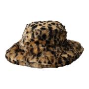 Dolce & Gabbana Leopard Hinkhatt Brun Päls Brown, Dam