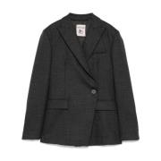 Semicouture Grå Ullblandning Blazer Gray, Dam