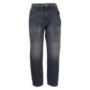 YES ZEE Högmidjade svarta denim jeans Black, Dam