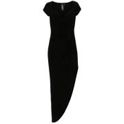 Norma Kamali Svart Cap Sleeve Klänning Black, Dam