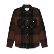 Woolrich Grön Casual Skjorta Aw24 Stil Multicolor, Herr