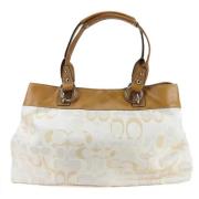 Coach Pre-owned Pre-owned Canvas handvskor Beige, Dam