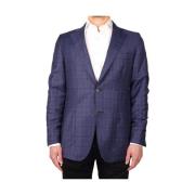 Loro Piana Klassisk Tartan Ulljacka Blue, Herr