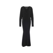 Norma Kamali Svart Fit and Flare Klänning Black, Dam