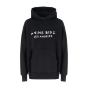 Anine Bing Svart Alto Hoodie Black, Dam