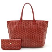 Goyard Vintage Pre-owned Belagd canvas axelremsvskor Red, Dam