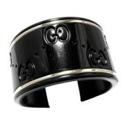 Gucci Vintage Pre-owned Vitt guld ringar Black, Herr