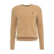 Ralph Lauren Beige Stickat Aw24 Stilren Bekväm Beige, Herr