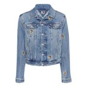 Tommy Hilfiger Denimjacka med broderad logotyp Blue, Dam