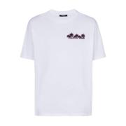 Balmain Palmträd Logotyp Tryck T-shirt White, Herr