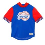 Mitchell & Ness Kortärmad huva mesh sweatshirt NBA Blue, Herr