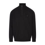 Hugo Boss Svart Sweatshirt med Hög Krage Black, Herr