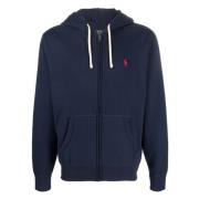 Ralph Lauren Marinblått Dragkedja Hoodie Jersey Polo Blue, Herr