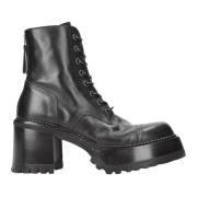 Premiata Modernt kalvskinn booties med dragkedjedetalj Black, Dam