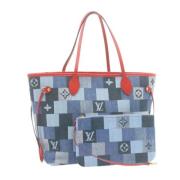 Louis Vuitton Vintage Pre-owned Canvas axelremsvskor Blue, Dam