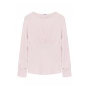 Gustav Elegant Blus med Båthalsdetalj Pink, Dam