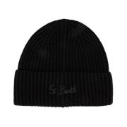 MC2 Saint Barth Stickad Beanie Mössa för Vinterstil Black, Dam