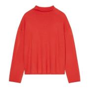 Marc O'Polo Oversized finstickad tröja Red, Dam