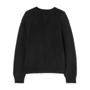 Jil Sander Svart Stickad Tröja med Rund Hals Black, Herr