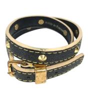 Louis Vuitton Vintage Pre-owned Laeder armband Black, Dam