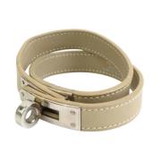 Hermès Vintage Pre-owned Laeder armband Beige, Dam