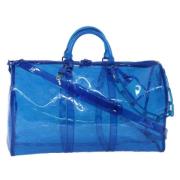 Louis Vuitton Vintage Pre-owned Vinyl handvskor Blue, Dam