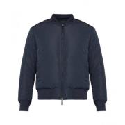 Armani Tryckt Logotyp Bomberjacka Blue, Herr