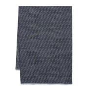 Fendi Jacquard Cross Style Wool Scarf Blue, Herr