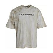 Dolce & Gabbana Off-White Logo Bomull T-shirt White, Herr