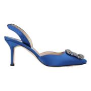 Manolo Blahnik Laeder klackskor Blue, Dam