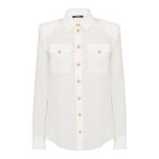 Balmain Crepe de chine skjorta White, Dam