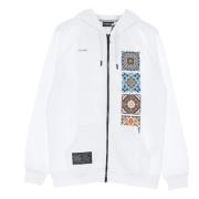 Dolly Noire Maioliche Circuit Printed Zip Up Hoodie White, Herr