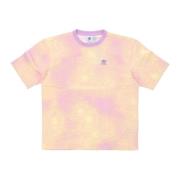 Adidas Tryckt Lila/Gul Tee, Kortärmad Crew Multicolor, Dam