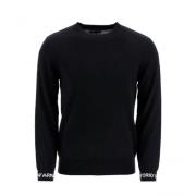 Armani Lätt Ull Jersey Tröja Black, Herr