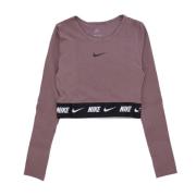 Nike Kortärmad Crop Top Plommon Eclipse/Svart Purple, Dam