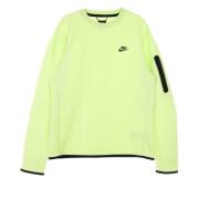 Nike Tech Fleece Crewneck Sweatshirt Lime/Black Green, Herr