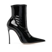 Casadei Svarta Patentläder Blade Stövlar Black, Dam