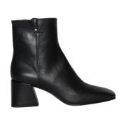 Pomme D'or Fyrkantig Tå Läder Ankelboots Black, Dam