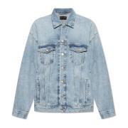 Balenciaga Denimjacka med vintage-effekt Blue, Herr