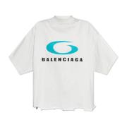 Balenciaga Loop Sports Icon Cropped T-shirt White, Dam