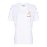 Casablanca Vit T-shirt med Grafiskt Tryck White, Dam